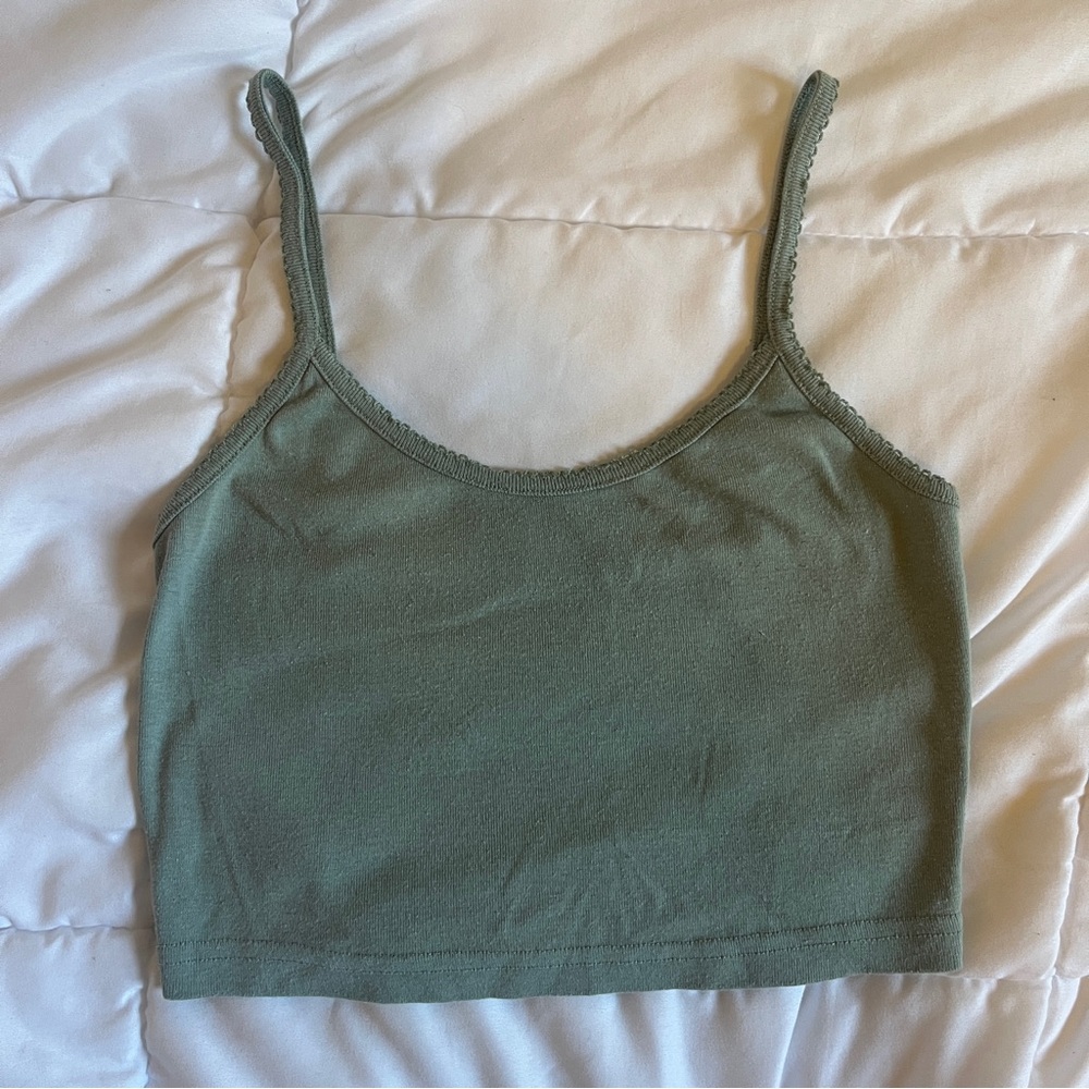 Pacsun Green Cropped Tank Top